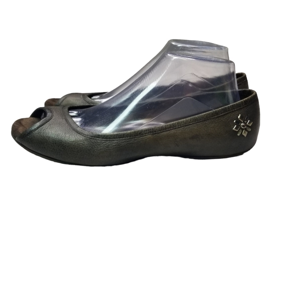 Colleen Cordero peep toe leather flats